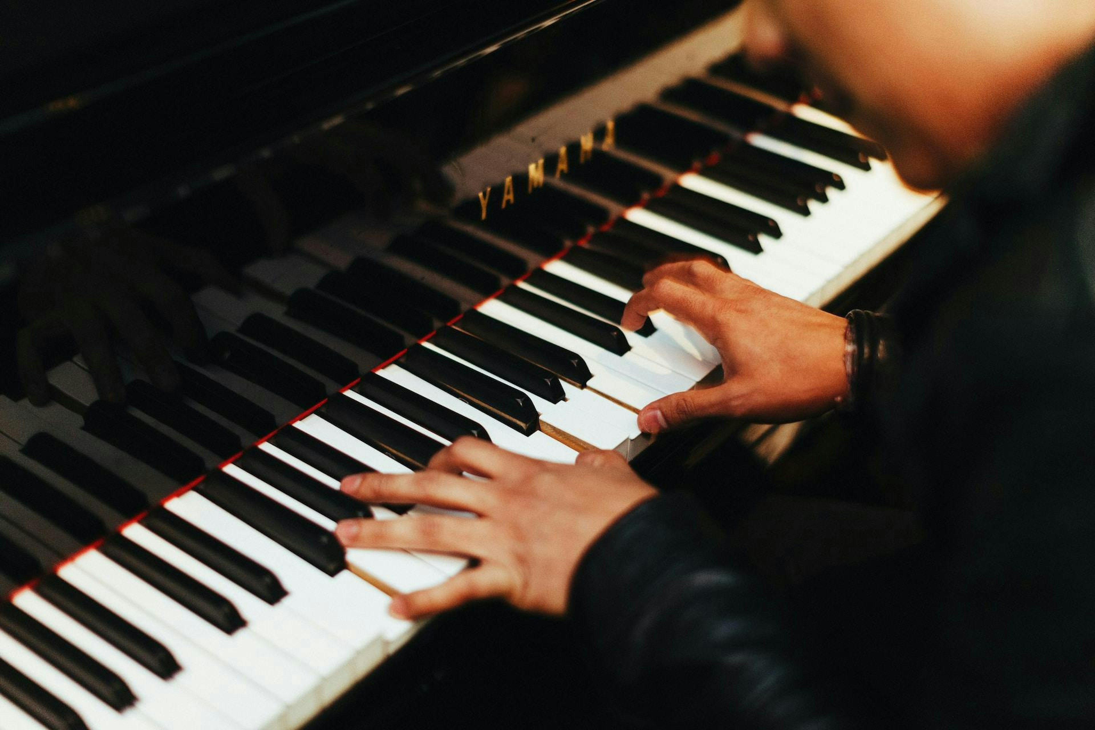 man playing piano