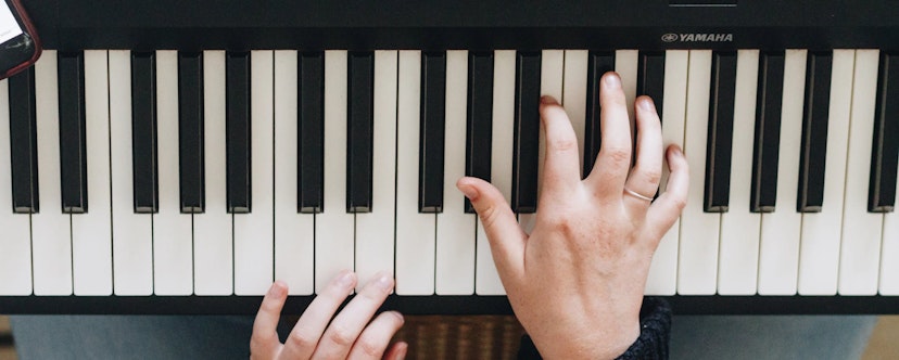 Hands on a Yamaha Piano