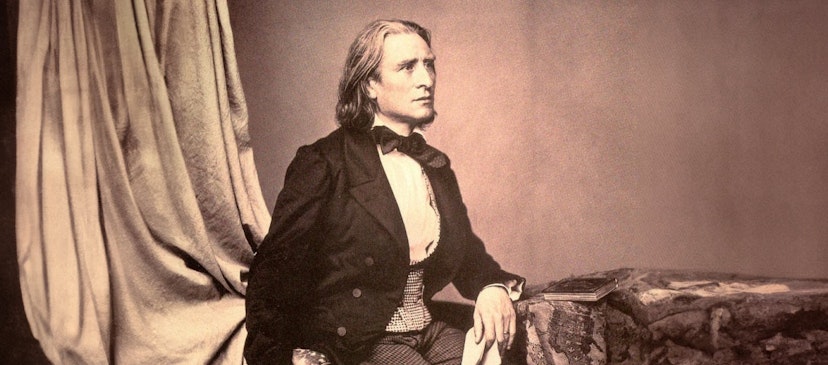 Franz Liszt looking off into the distance